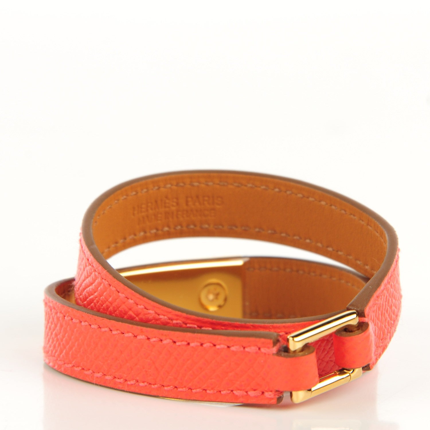 Hermes Epsom Rivale Double Tour Bracelet S Rose Jaipur 3 of 9