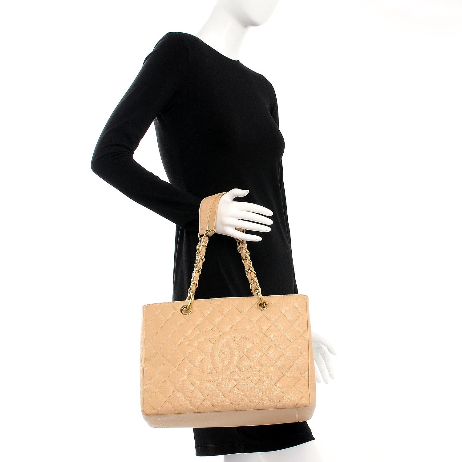 Chanel Caviar Quilted Grand Shopping Tote GST Beige Clair 2 of 11