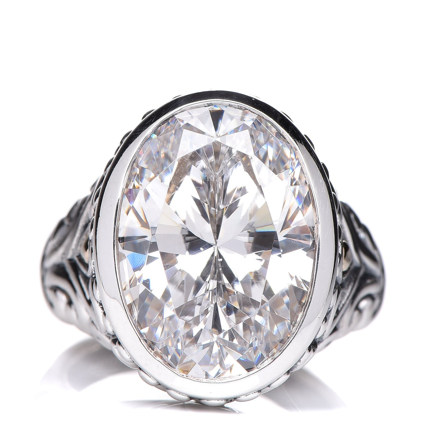 Sterling Silver 14K Yellow Gold Cubic Zirconia Angela Ring 57 8