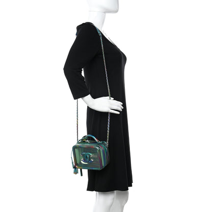 Chanel PVC Patent Calfskin Patent Lambskin Small CC Vanity Case Green 2 of 13