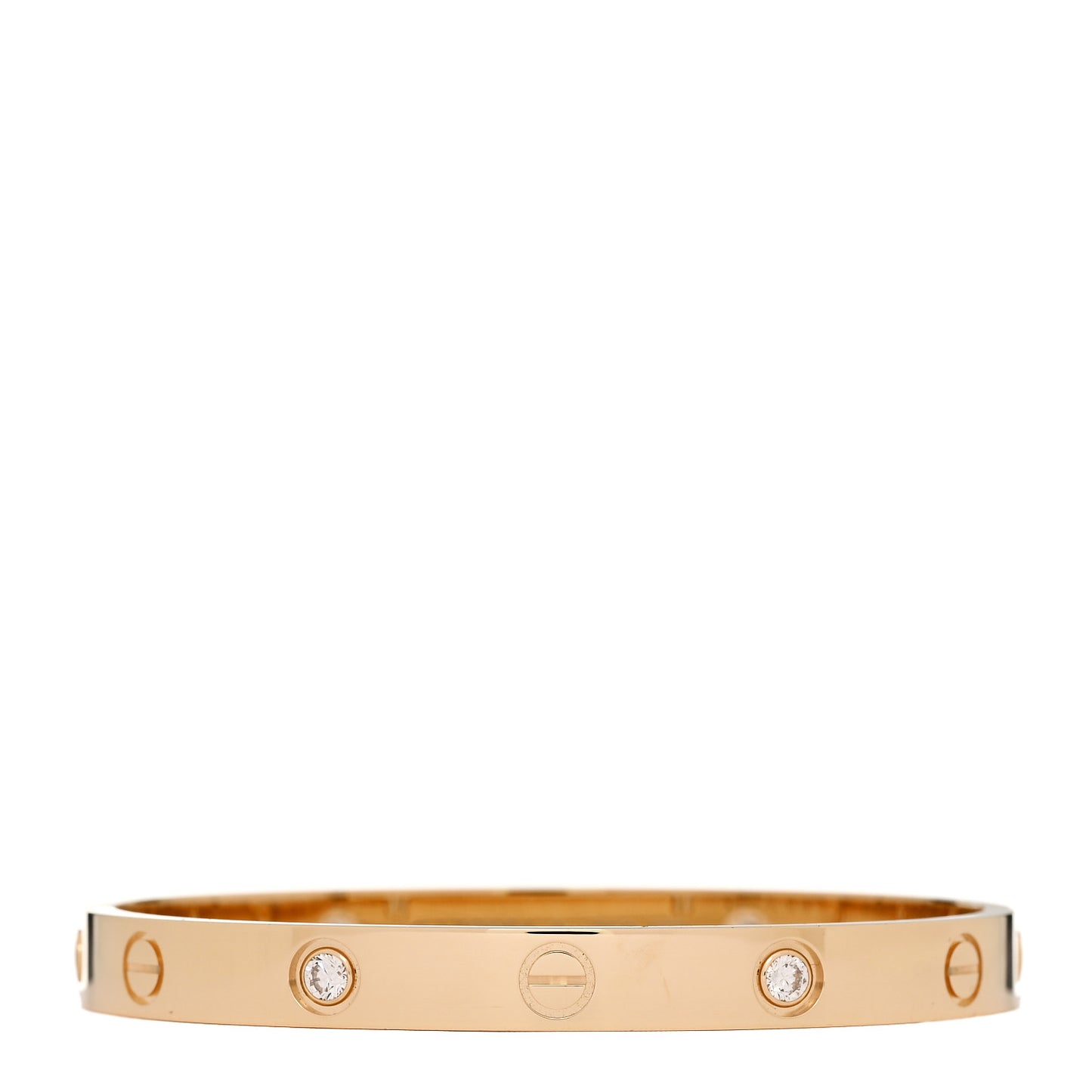 18K Yellow Gold 4 Diamond LOVE Bracelet 16