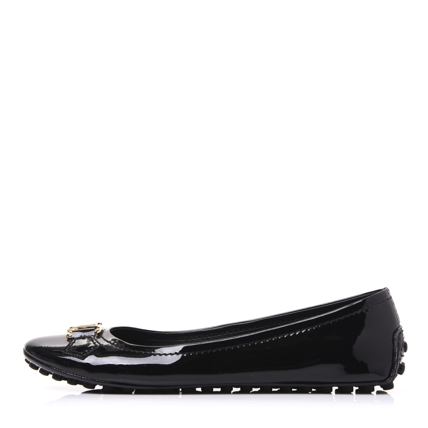 Louis Vuitton Patent Calfskin Oxford Ballerina Flats 38.5 Black 1 of 9