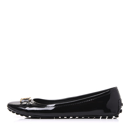 Louis Vuitton Patent Calfskin Oxford Ballerina Flats 38.5 Black 1 of 9