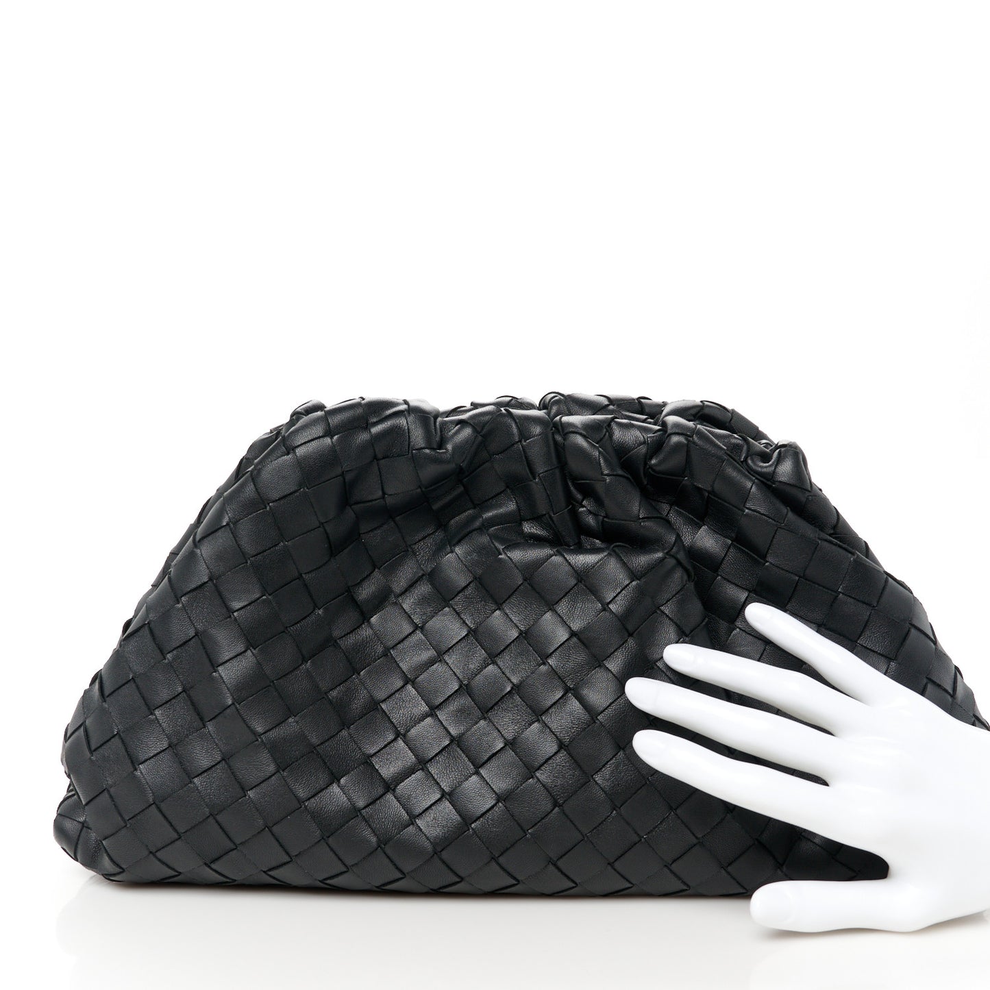 Nappa Maxi Intreccio The Pouch Oversized Clutch Black