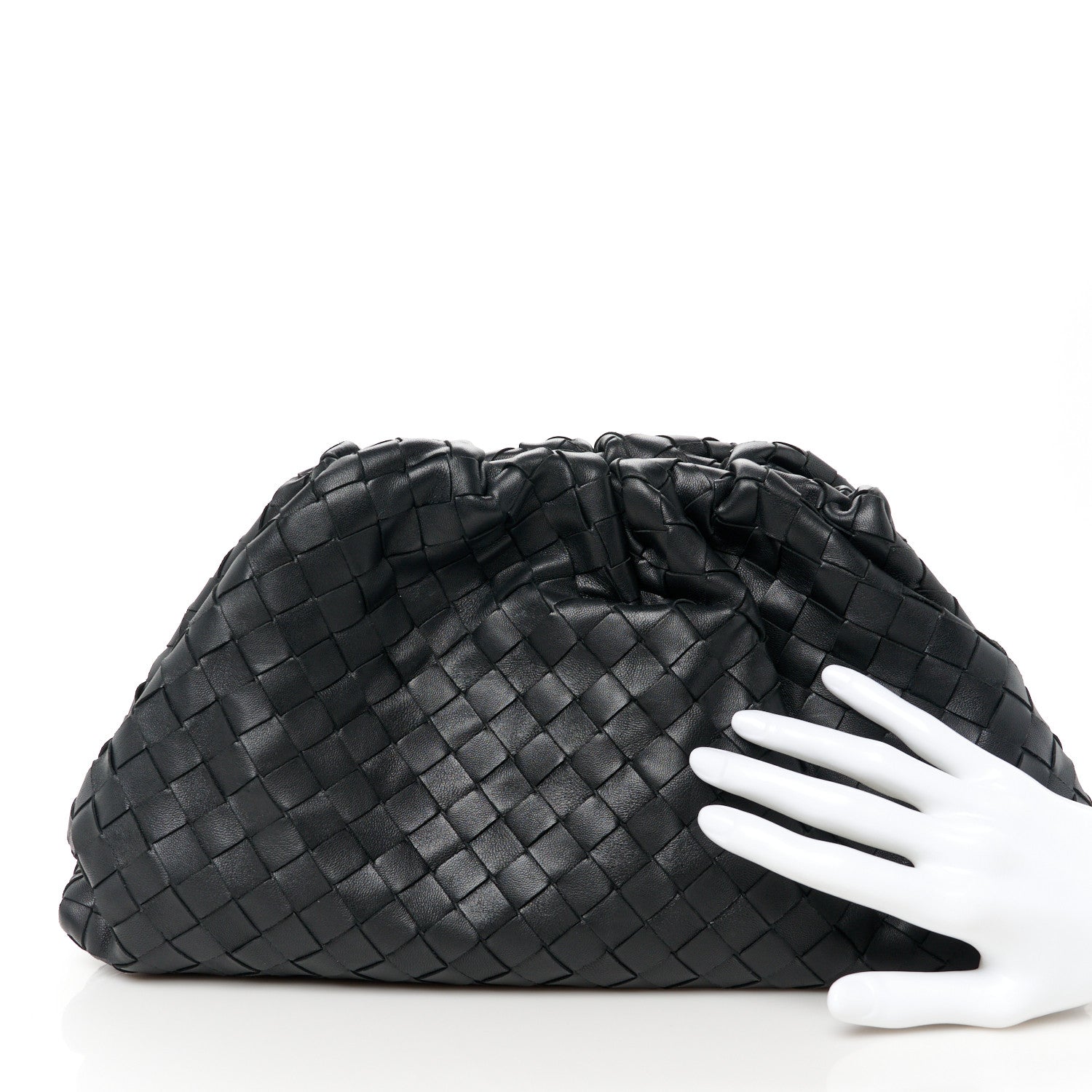 Bottega Veneta Nappa Maxi Intreccio The Pouch Oversized Clutch Black 2 of 11