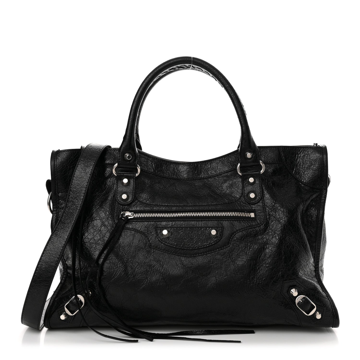 Balenciaga Agneau Arena Silver Hardware Medium Le City Black 1 of 12