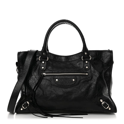 Balenciaga Agneau Arena Silver Hardware Medium Le City Black 1 of 12