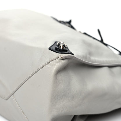 Balenciaga Supple Calfskin Bi-Color Papier A4 Tote White Black 11 of 16