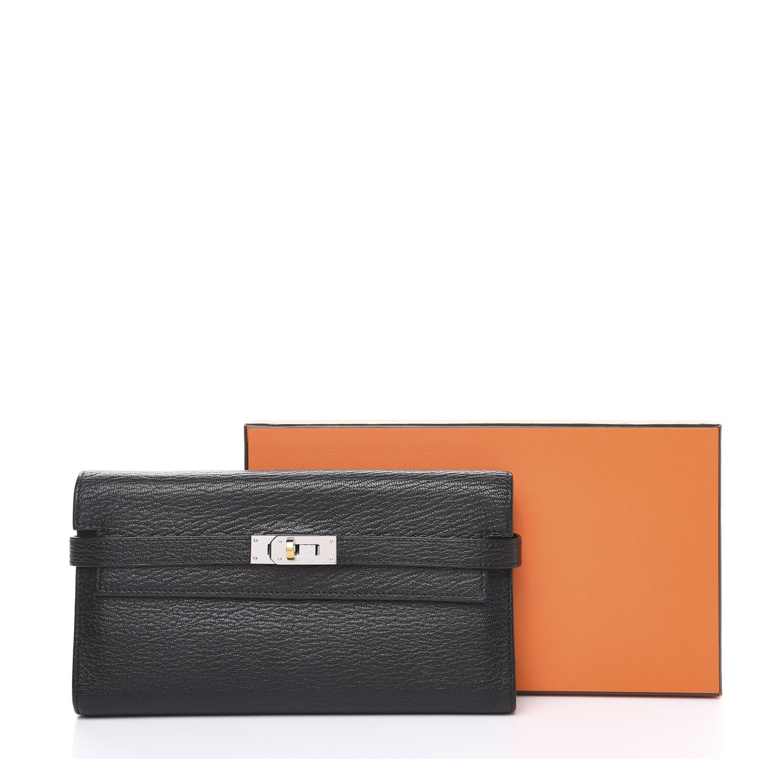 Hermes Chevre Mysore Kelly Longue Wallet Black 9 of 10