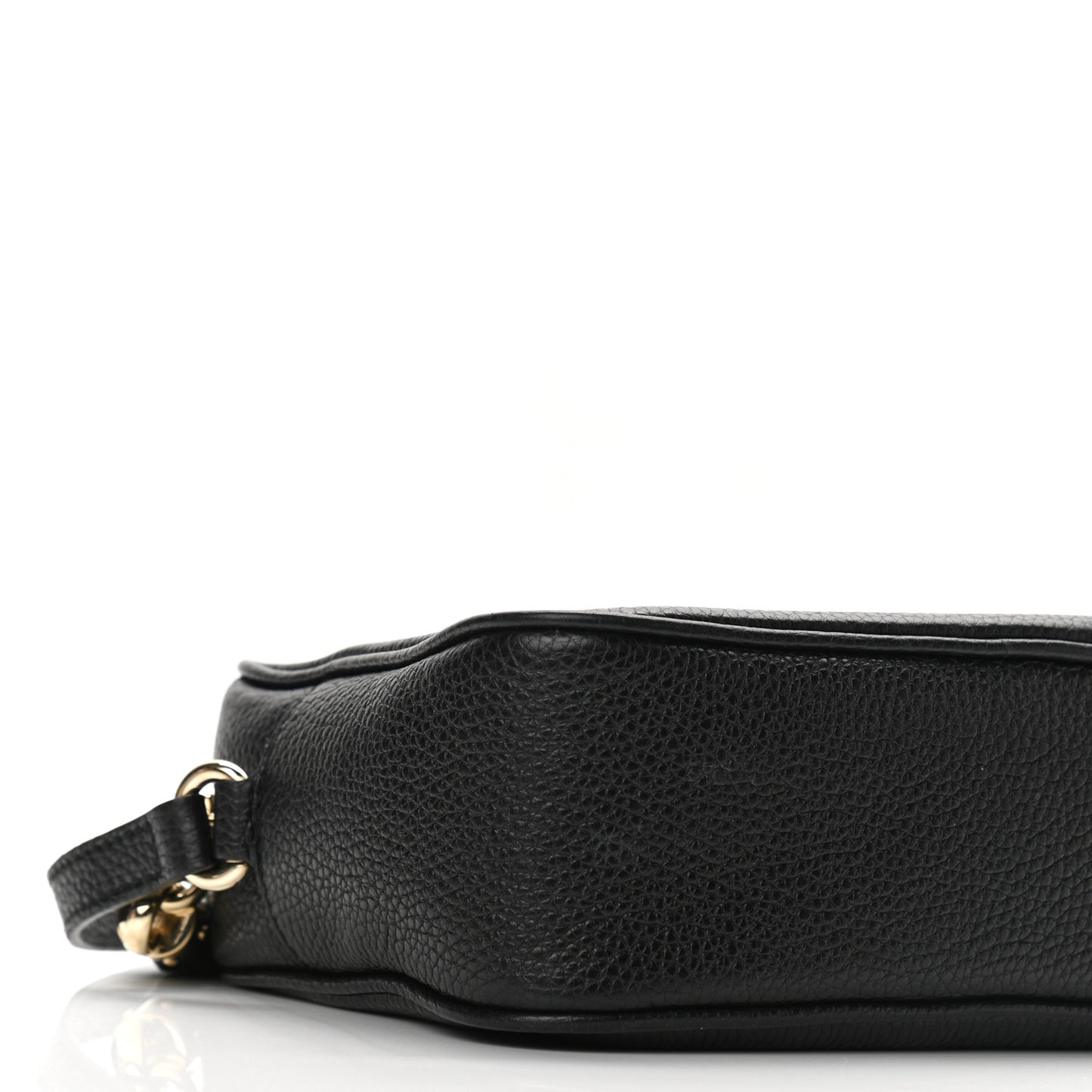 Pebbled Calfskin Small Soho Disco Bag Black