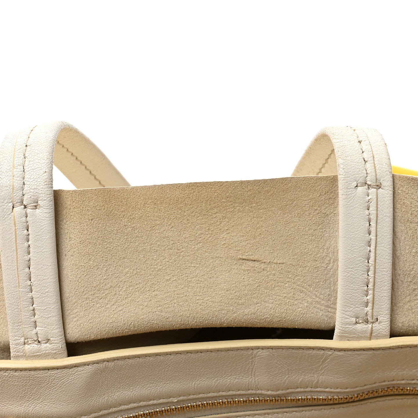 Lambskin Vertical Bi-Cabas White Sun Yellow