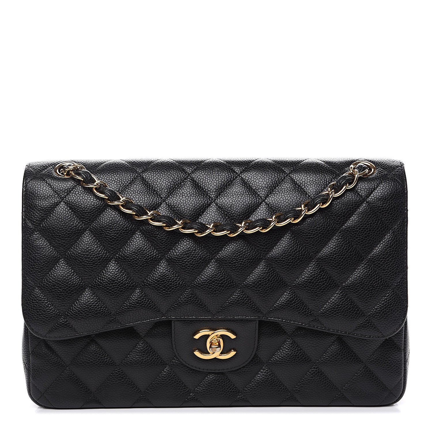 Chanel Caviar Quilted Jumbo Double Flap Black 1 of 16