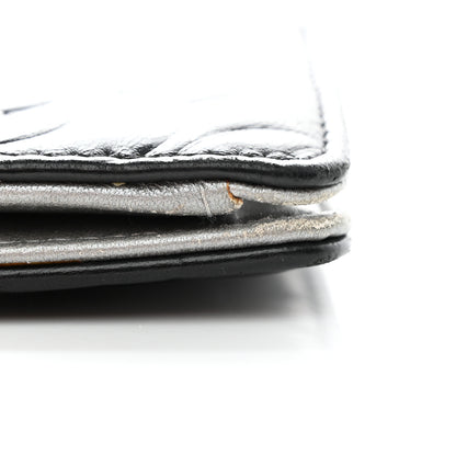 Chanel Lambskin Camellia Embossed Yen Wallet Black 12 of 13