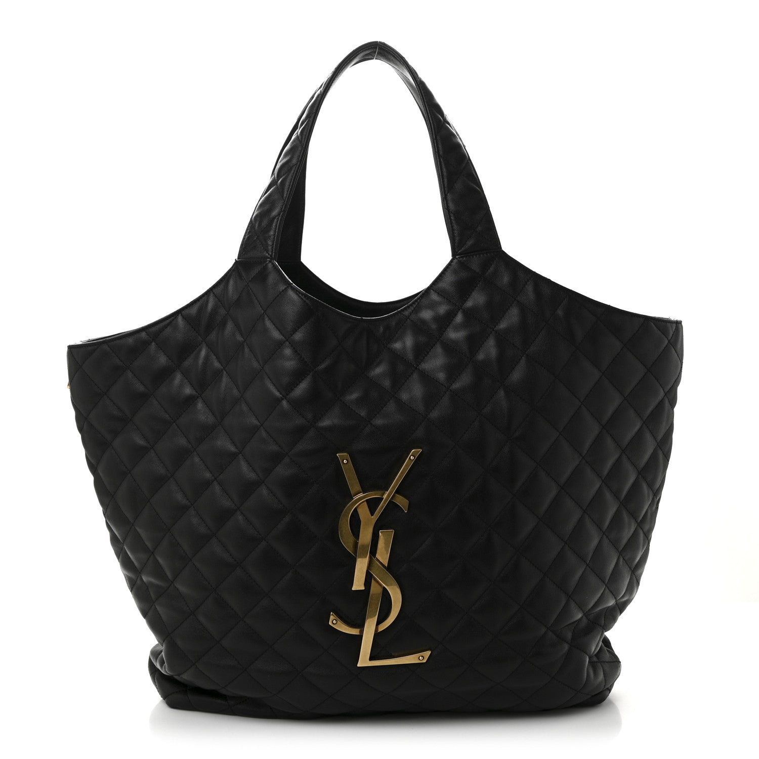 Saint Laurent Lambskin Quilted Maxi Icare Shopping Tote Black 1 of 12