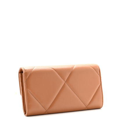 Chanel Lambskin Quilted Chanel 19 Flap Wallet Brown 3 of 12