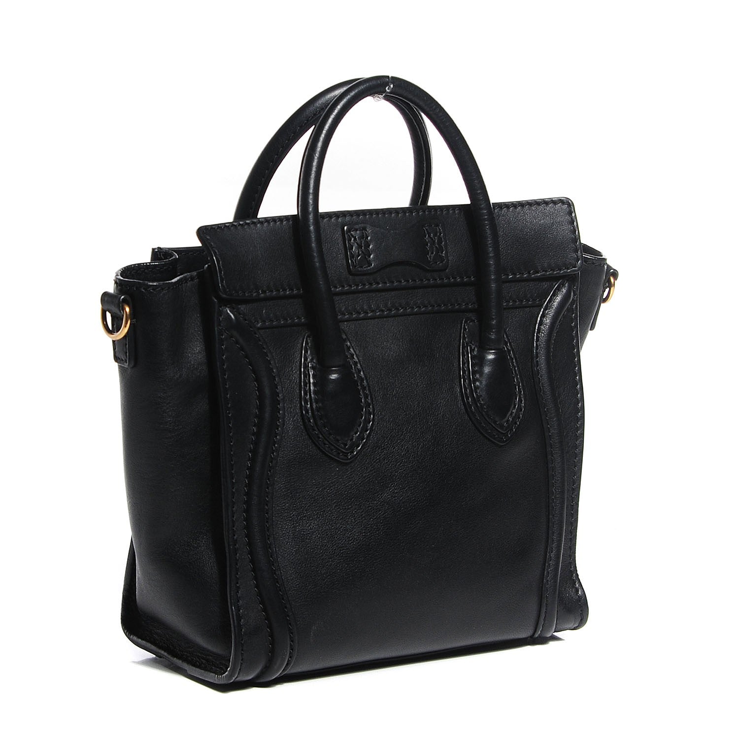 Celine Smooth Calfskin Nano Luggage Black 3 of 9