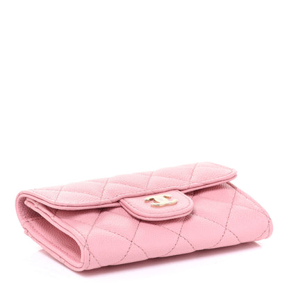 Chanel Caviar Quilted Flap Card Holder Wallet Light Pink 4 of 9