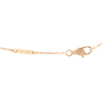 Van Cleef & Arpels 18K Rose Gold Carnelian Sweet Alhambra Pendant Necklace 4 of 5