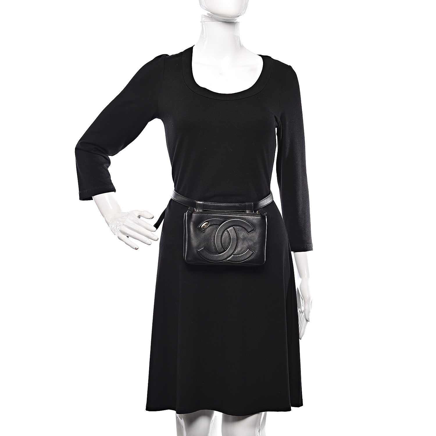 Chanel Lambskin CC Mania Waist Belt Bag Black 2 of 12