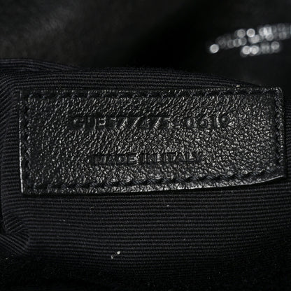 Saint Laurent Lambskin Quilted Medium Loulou Puffer Monogram Chain Satchel Black 7 of 10
