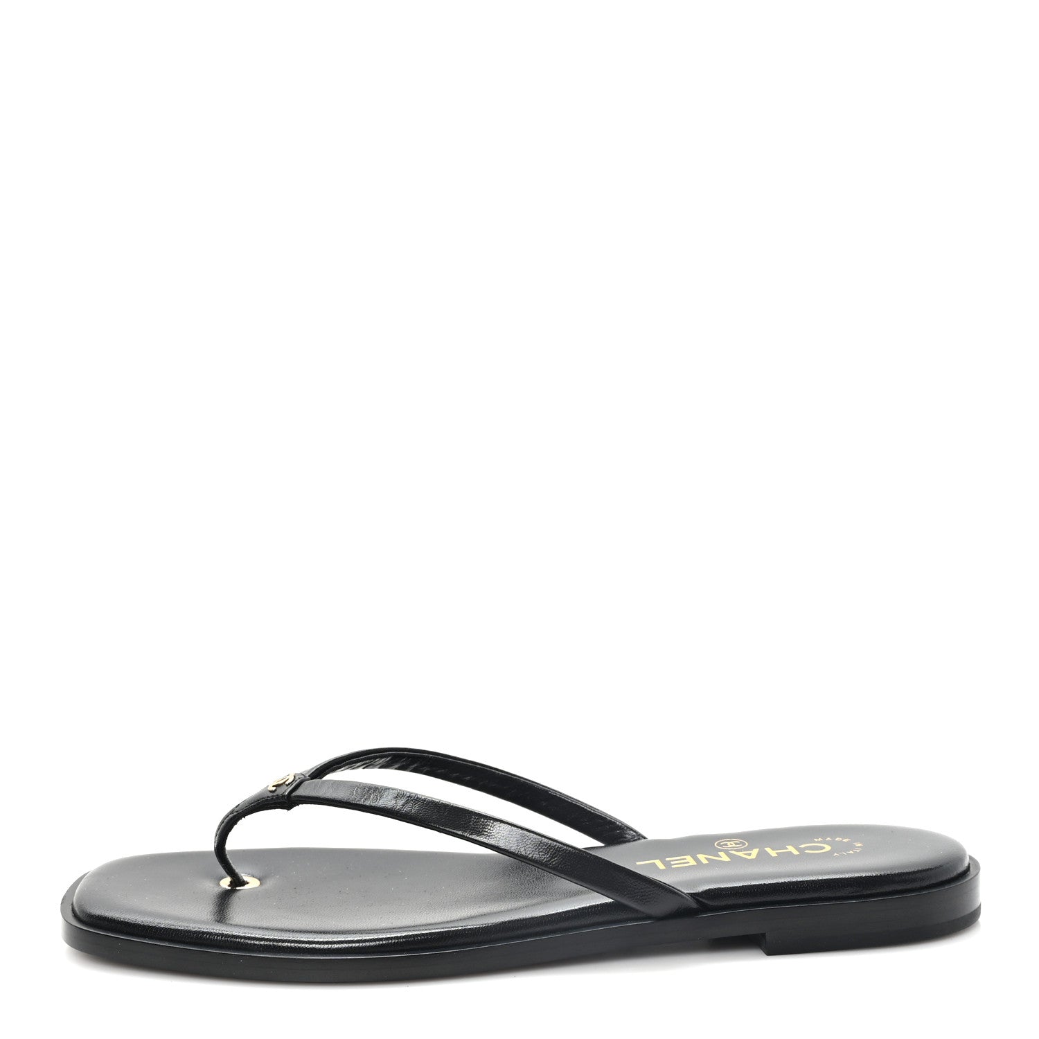 Chanel Goatskin CC Times Square Thong Sandals 39 Black 1 of 10