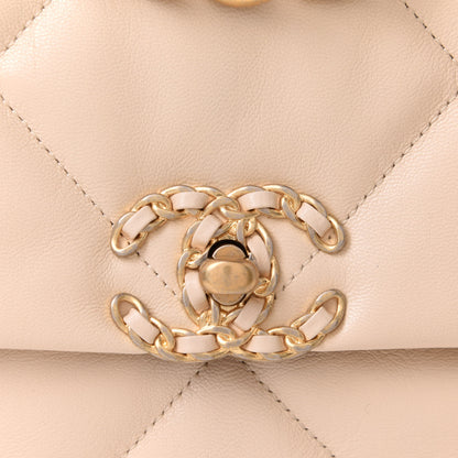 Chanel Goatskin Quilted Large Chanel 19 Flap Beige 8 of 11