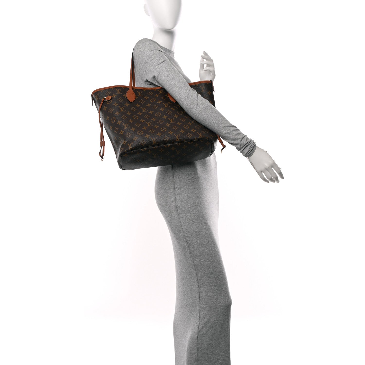 Louis Vuitton Monogram Calfskin Neo Neverfull Inside Out MM Tan 2 of 18