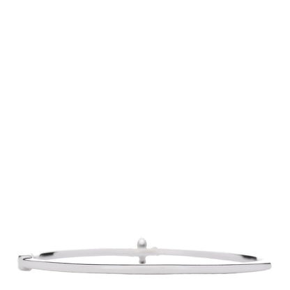 Tiffany 18K White Gold Diamond Fleur De Lis Bangle Bracelet 3 of 4