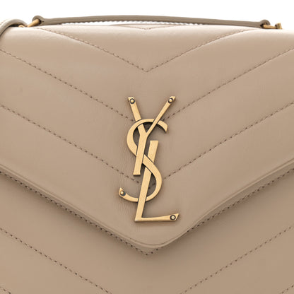 Saint Laurent Calfskin Y Quilted Monogram Small Loulou Chain Satchel Dark Beige 8 of 10
