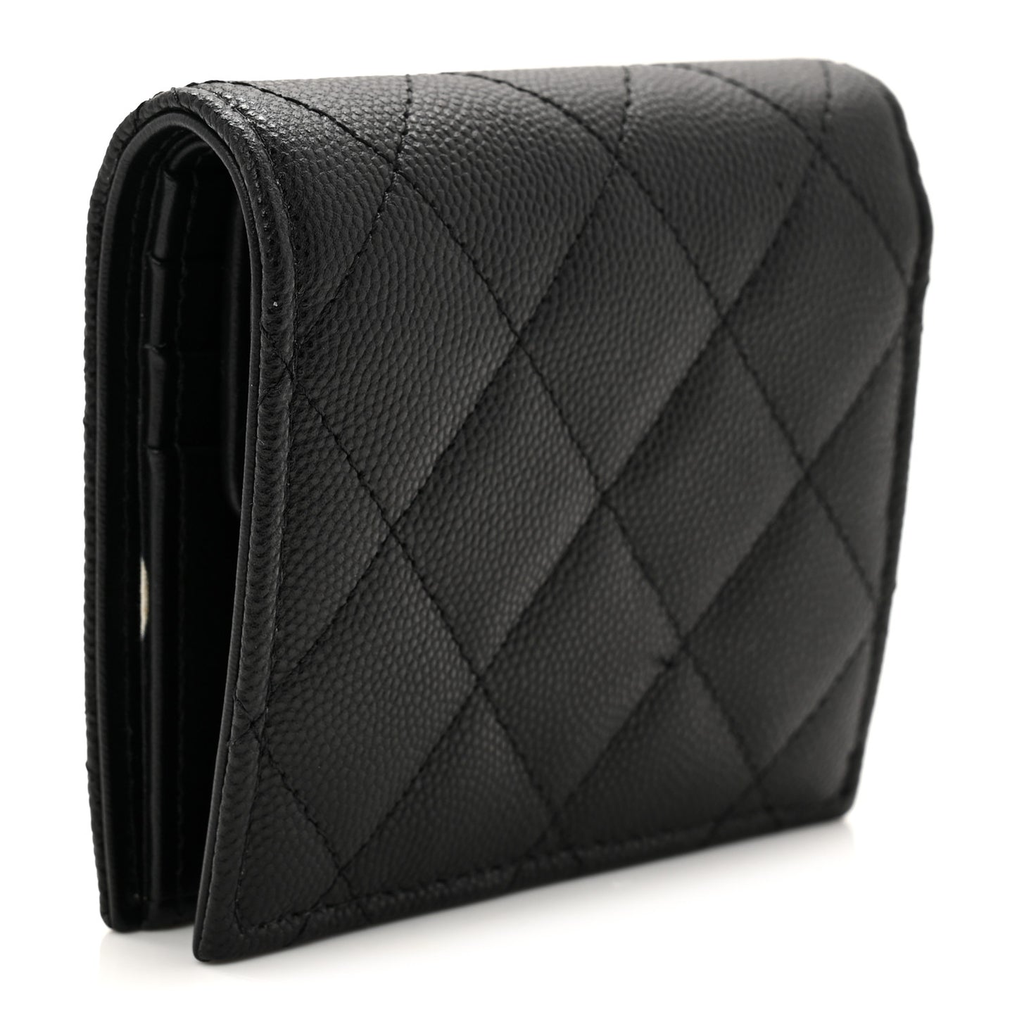 Caviar Quilted Small Bifold Wallet Black