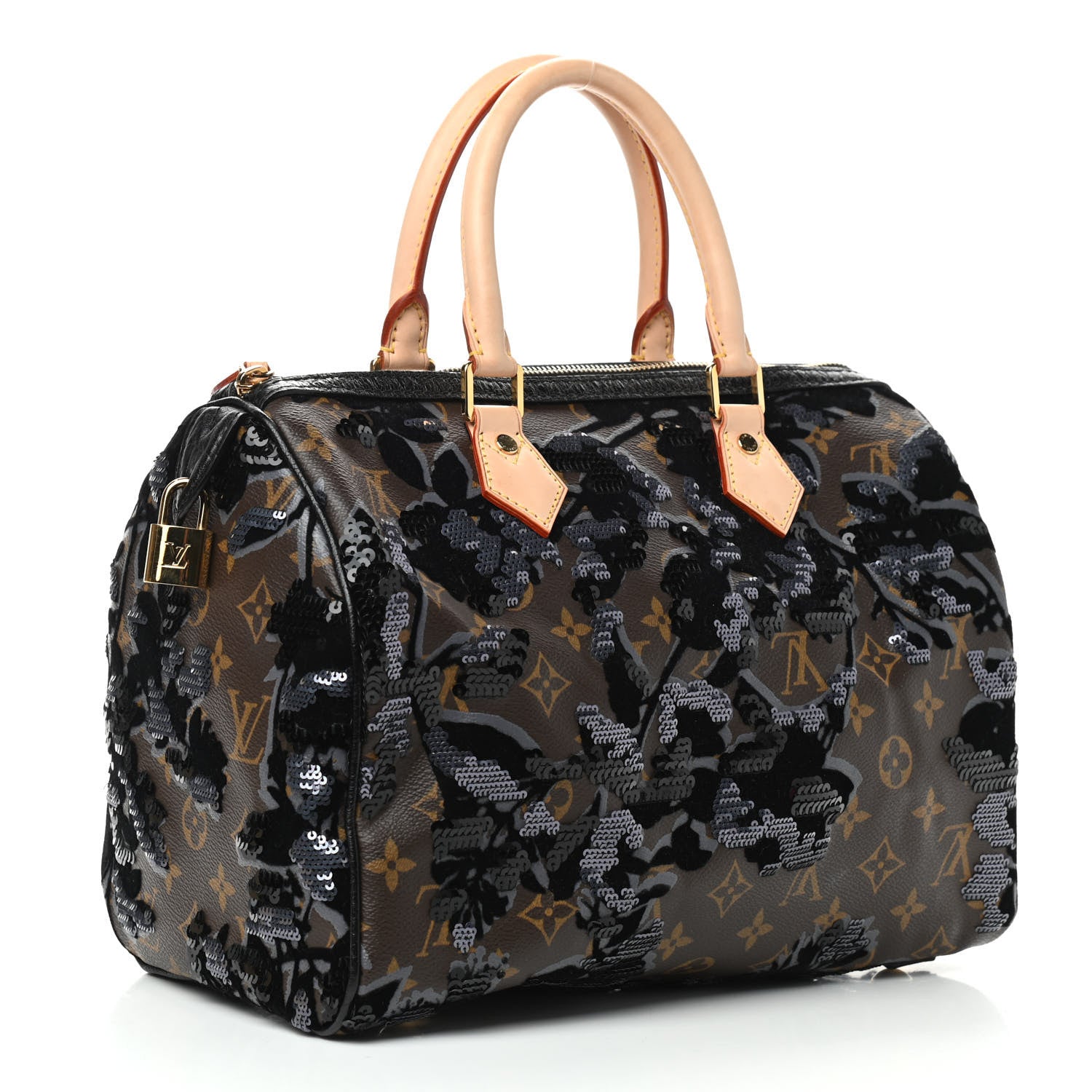Louis Vuitton Monogram Fleur De Jais Sequins Speedy 30 3 of 11