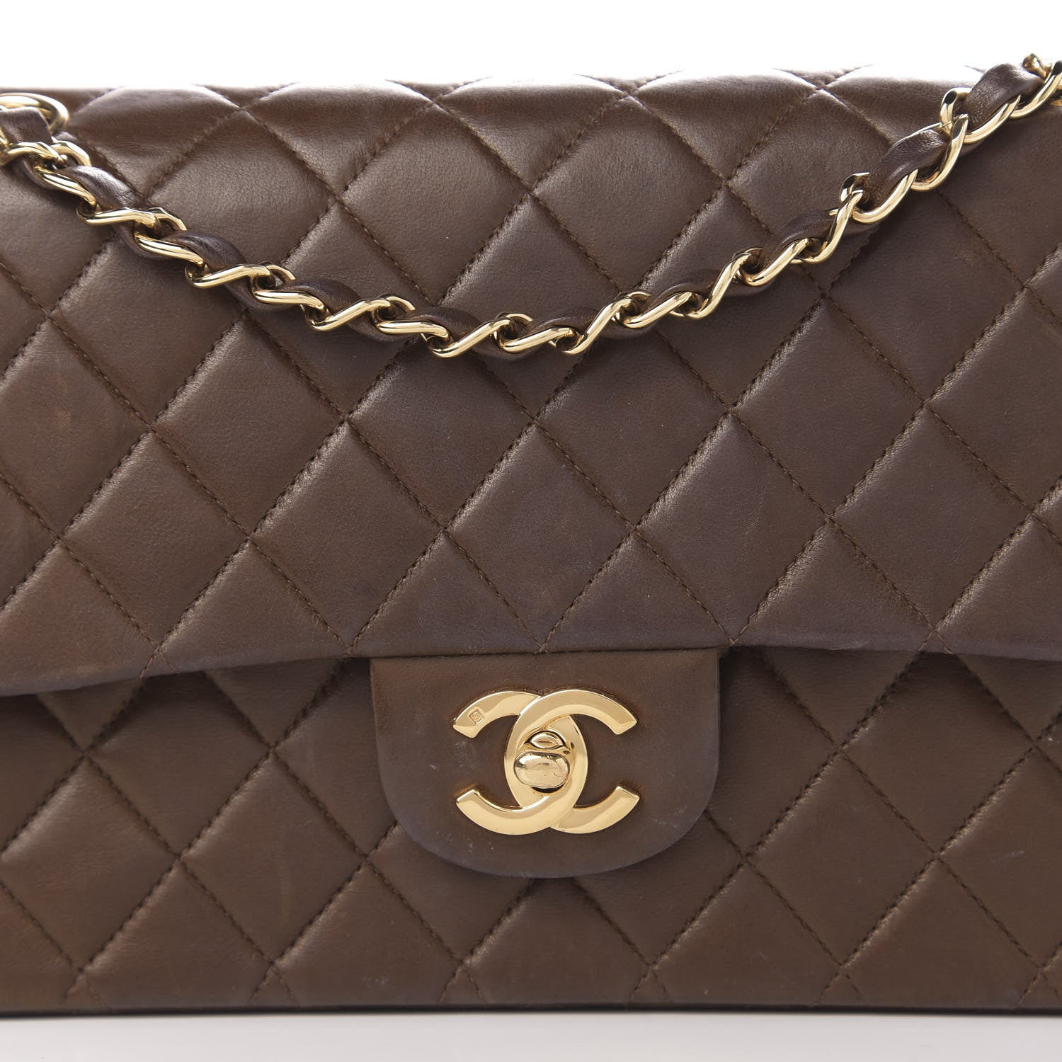 Chanel Lambskin Quilted Medium Double Flap Dark Brown 16 of 16