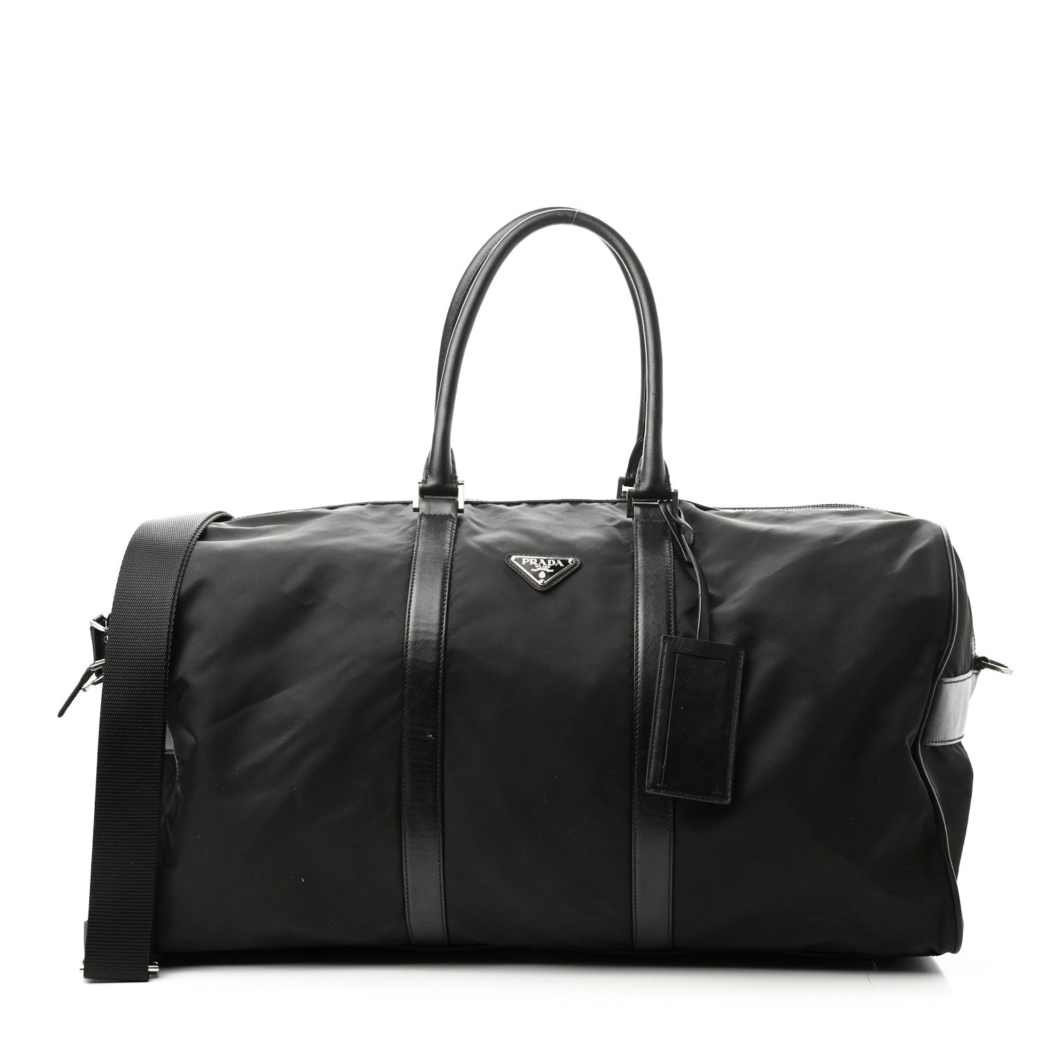 Prada Tessuto Nylon Saffiano Duffle Black 1 of 8