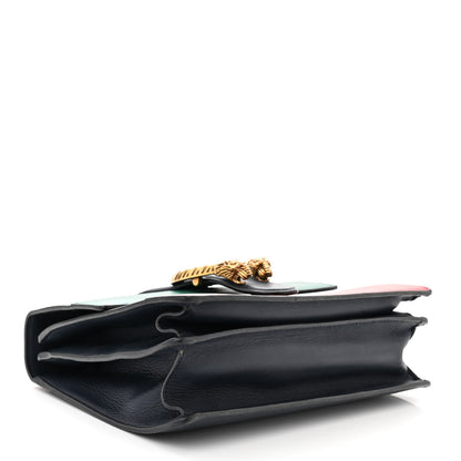 Gucci Moon Calfskin Bamboo Web Medium Dionysus Top Handle Bag Blue Emerald Hibiscus Red 4 of 18