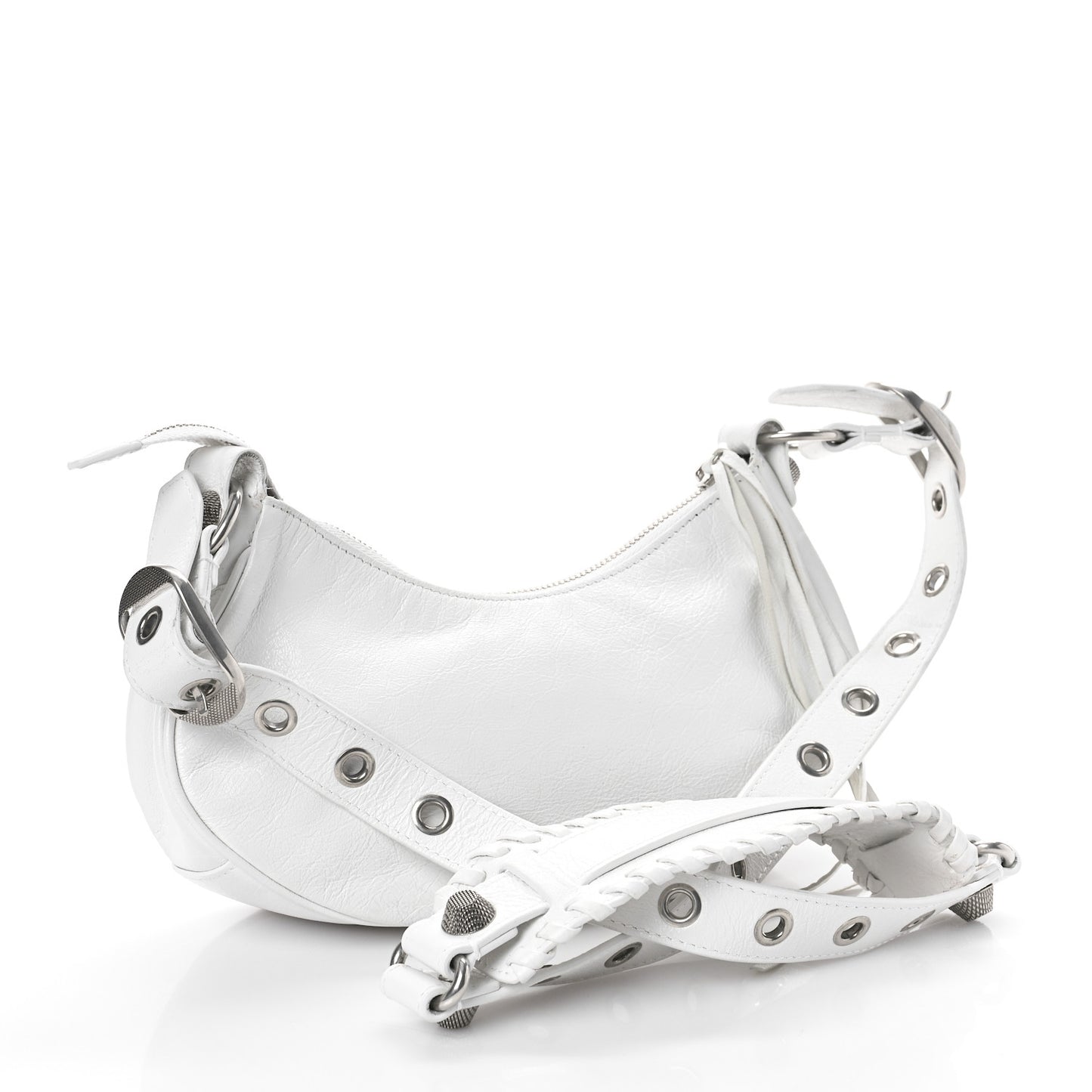 Agneau Arena Le Cagole Shoulder Bag XS Optic White