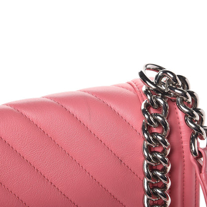 Chanel Calfskin Chevron Quilted Medium Boy Flap Pink 12 of 14