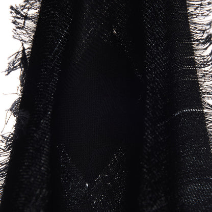 Louis Vuitton Silk Wool Monogram World Tour Shawl Black 10 of 11