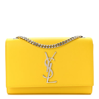 Saint Laurent Grain De Poudre Small Monogram Kate Satchel Mimosa 1 of 10