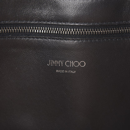 Jimmy Choo Crocodile Embossed Satin Calfskin Twist East West Tote Steel Blue 6 of 13