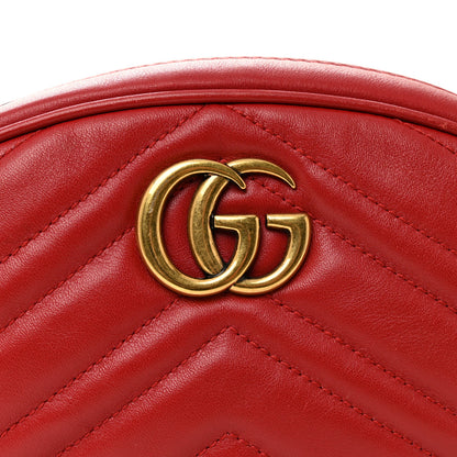 Gucci Calfskin Matelasse GG Marmont Belt Bag 85 34 Hibiscus Red 8 of 10