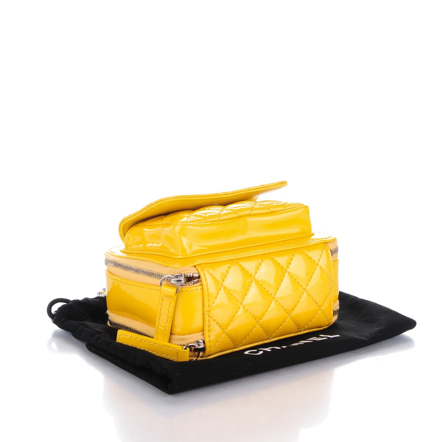 Chanel Patent Quilted Mini Pocket Box Yellow 4 of 7