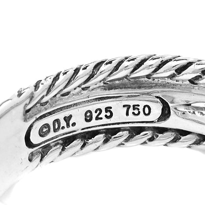 David Yurman Sterling Silver 18K Yellow Gold 6mm X Crossover Ring 55 7.25 4 of 4