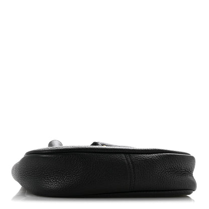 Saint Laurent Grained Calfskin Paris VII Mini Flat Hobo Black Black 4 of 12