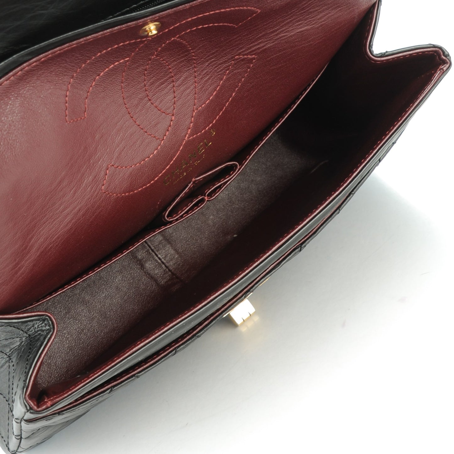 Aged Calfskin Quilted 2.55 Reissue 226 Flap Black