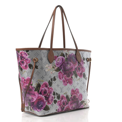 Louis Vuitton Metallic Monogram LV Garden Neverfull MM Silver 3 of 9
