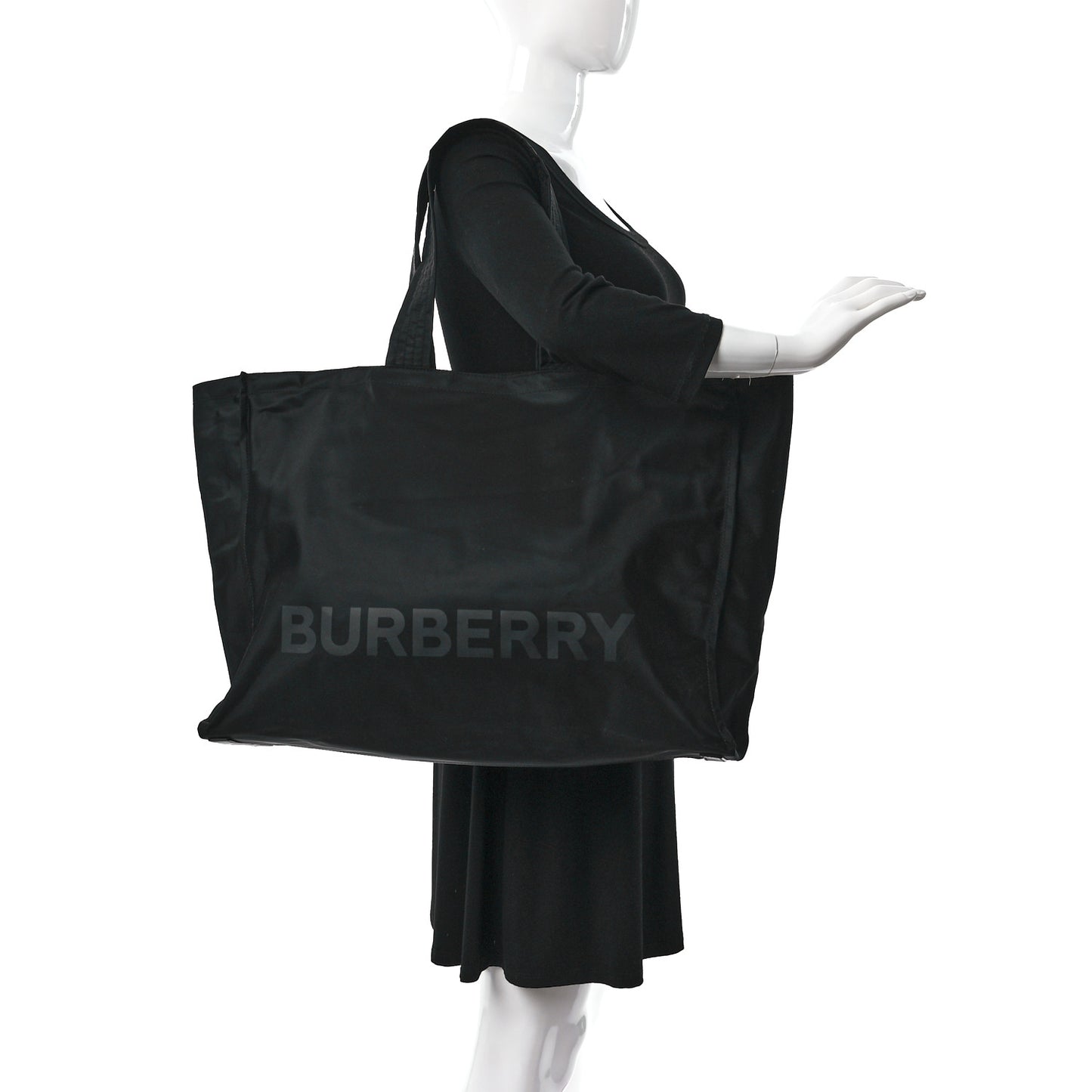 Nylon Logo Tote Black