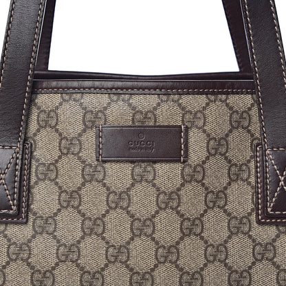 Gucci GG Supreme Monogram Medium Zippered Shopping Tote Dark Brown 10 of 10