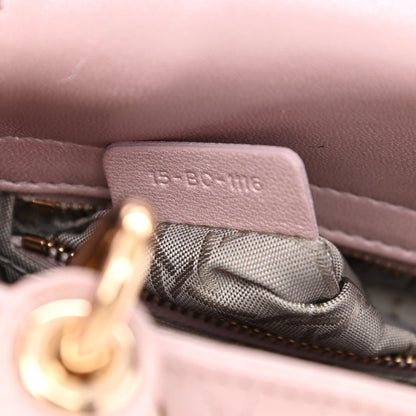 Christian Dior Metallic Lambskin Cannage Mini Lady Dior Lotus 6 of 7