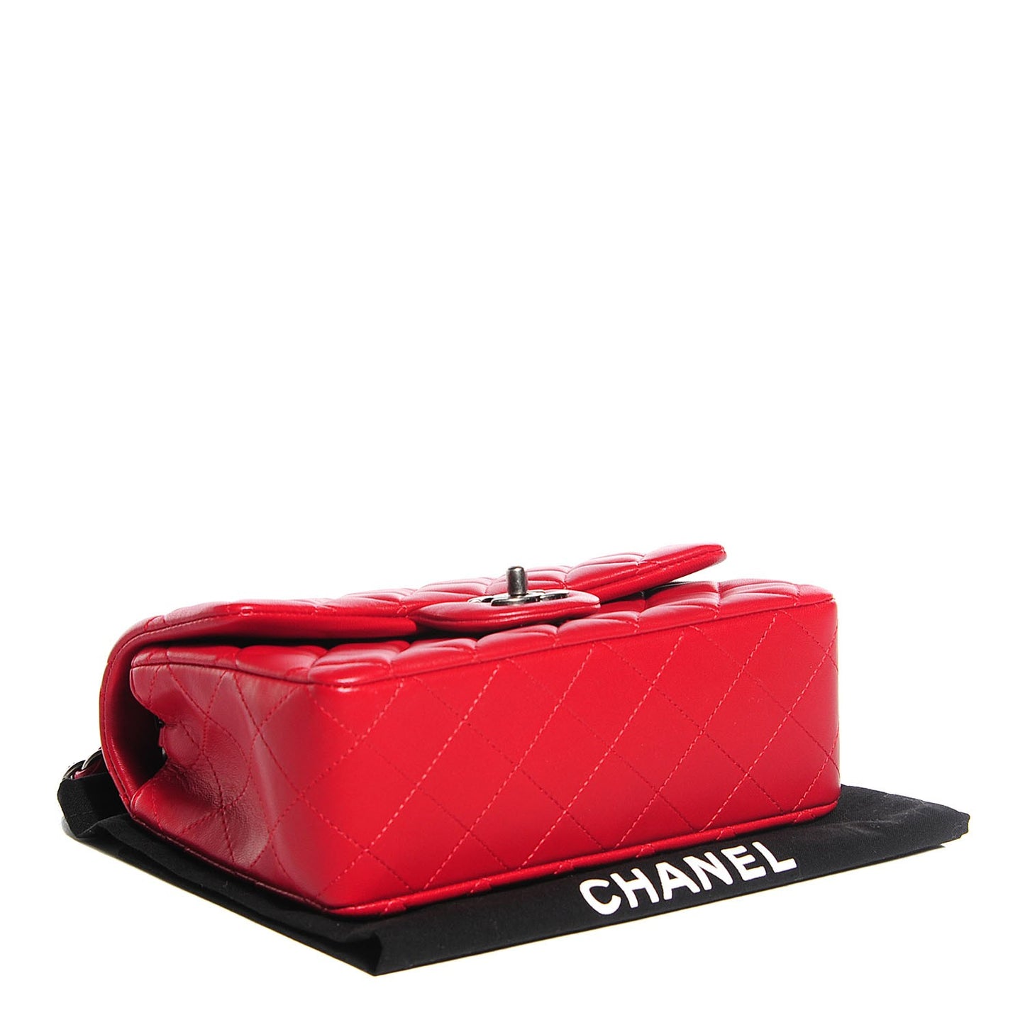 Lambskin Quilted Mini Rectangular Flap Red