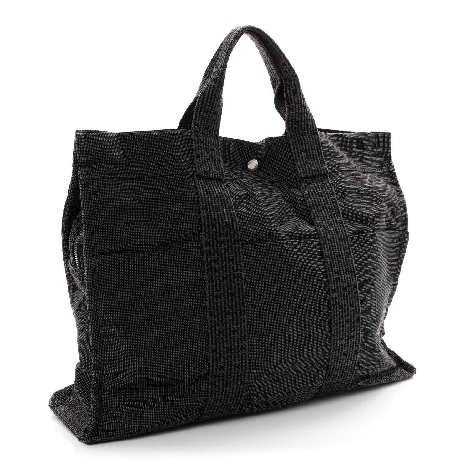 Hermes Canvas Herline PM Tote Grey 3 of 9